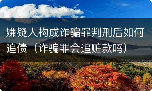 嫌疑人构成诈骗罪判刑后如何追债（诈骗罪会追赃款吗）