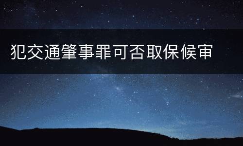 犯交通肇事罪可否取保候审