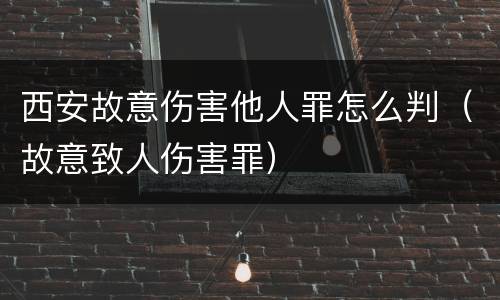 西安故意伤害他人罪怎么判（故意致人伤害罪）