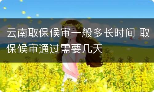云南取保候审一般多长时间 取保候审通过需要几天