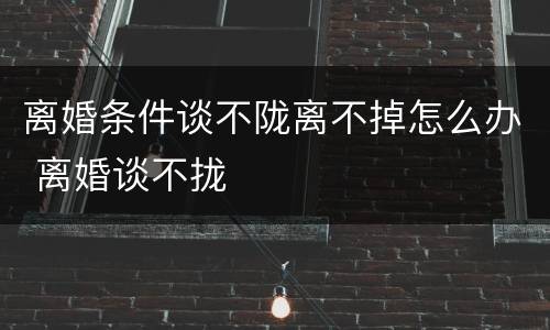 离婚条件谈不陇离不掉怎么办 离婚谈不拢