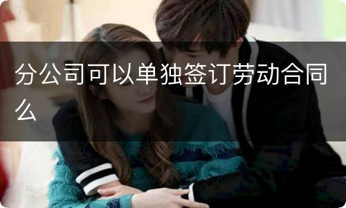 分公司可以单独签订劳动合同么