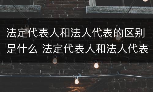 法定代表人和法人代表的区别是什么 法定代表人和法人代表的区别是什么意思