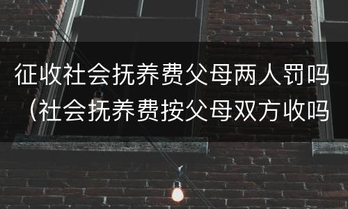 征收社会抚养费父母两人罚吗（社会抚养费按父母双方收吗）