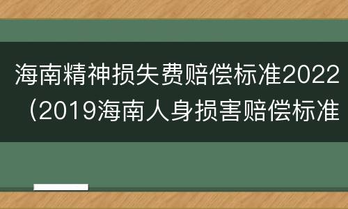 海南精神损失费赔偿标准2022（2019海南人身损害赔偿标准）