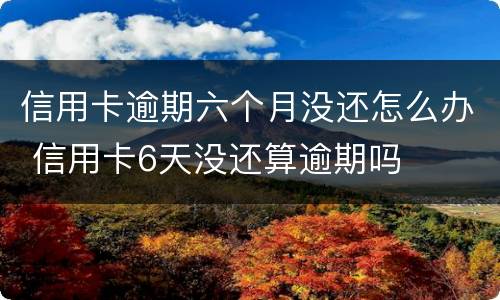 信用卡逾期六个月没还怎么办 信用卡6天没还算逾期吗
