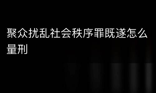 聚众扰乱社会秩序罪既遂怎么量刑