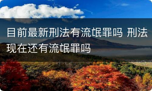 目前最新刑法有流氓罪吗 刑法现在还有流氓罪吗