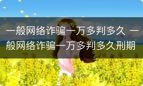 一般网络诈骗一万多判多久 一般网络诈骗一万多判多久刑期