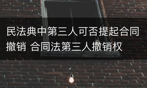 民法典中第三人可否提起合同撤销 合同法第三人撤销权
