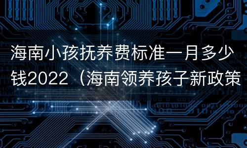 海南小孩抚养费标准一月多少钱2022（海南领养孩子新政策）