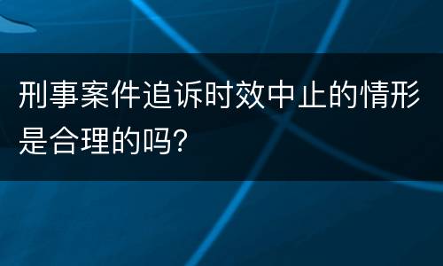 刑事案件追诉时效中止的情形是合理的吗？