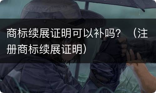 商标续展证明可以补吗？（注册商标续展证明）