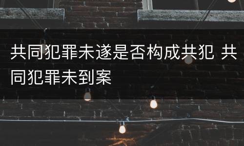 共同犯罪未遂是否构成共犯 共同犯罪未到案