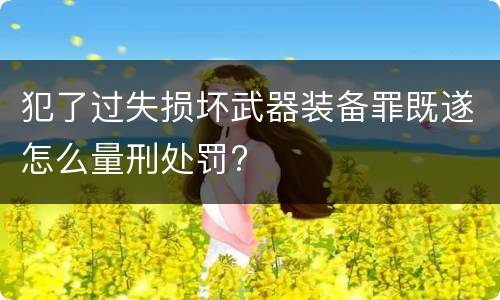 犯了过失损坏武器装备罪既遂怎么量刑处罚?