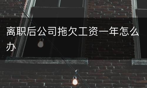 离职后公司拖欠工资一年怎么办
