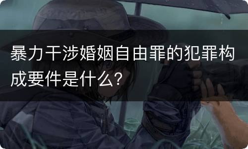 暴力干涉婚姻自由罪的犯罪构成要件是什么？