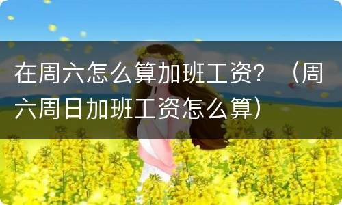在周六怎么算加班工资？（周六周日加班工资怎么算）