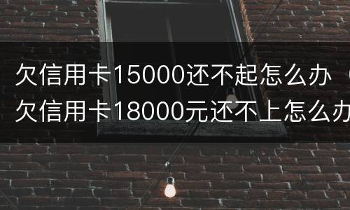 欠信用卡15000还不起怎么办（欠信用卡18000元还不上怎么办）