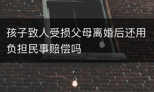孩子致人受损父母离婚后还用负担民事赔偿吗