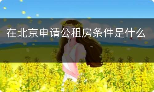 在北京申请公租房条件是什么