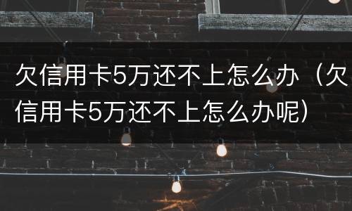 欠信用卡5万还不上怎么办（欠信用卡5万还不上怎么办呢）