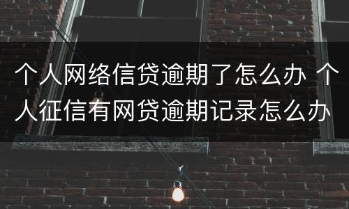 个人网络信贷逾期了怎么办 个人征信有网贷逾期记录怎么办