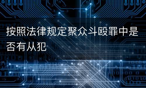 按照法律规定聚众斗殴罪中是否有从犯