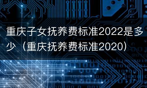 重庆子女抚养费标准2022是多少（重庆抚养费标准2020）