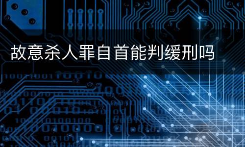 故意杀人罪自首能判缓刑吗