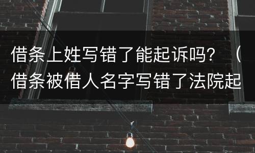 借条上姓写错了能起诉吗？（借条被借人名字写错了法院起诉有用吗）
