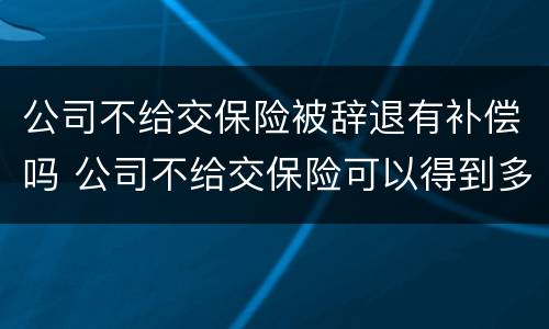 公司不给交保险被辞退有补偿吗 公司不给交保险可以得到多少补偿