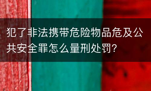 犯了非法携带危险物品危及公共安全罪怎么量刑处罚？
