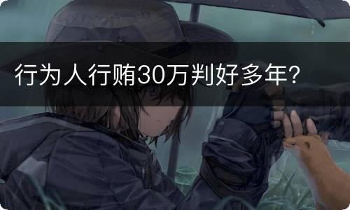 行为人行贿30万判好多年？