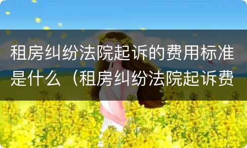租房纠纷法院起诉的费用标准是什么（租房纠纷法院起诉费多少钱）