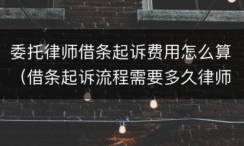 委托律师借条起诉费用怎么算（借条起诉流程需要多久律师费怎么收）