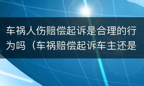 车祸人伤赔偿起诉是合理的行为吗（车祸赔偿起诉车主还是司机?）
