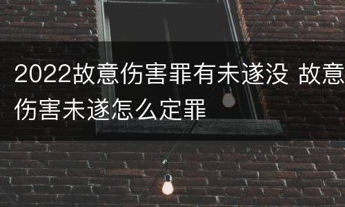 2022故意伤害罪有未遂没 故意伤害未遂怎么定罪