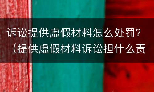诉讼提供虚假材料怎么处罚？（提供虚假材料诉讼担什么责）
