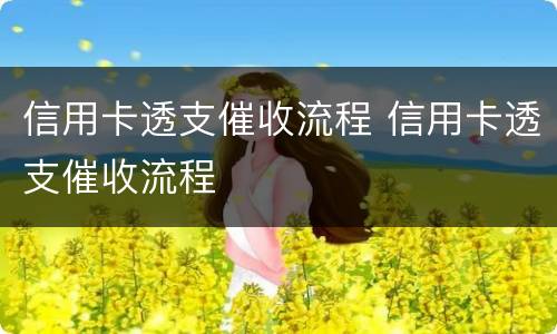 信用卡透支催收流程 信用卡透支催收流程