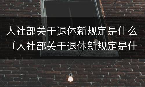 人社部关于退休新规定是什么（人社部关于退休新规定是什么意思）