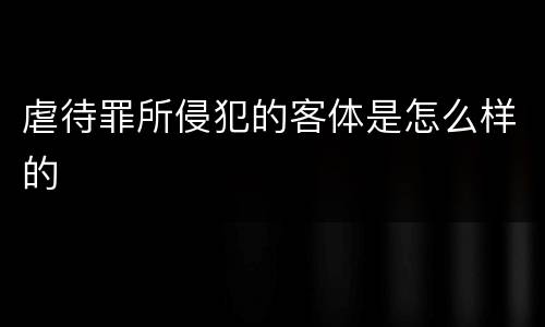 虐待罪所侵犯的客体是怎么样的