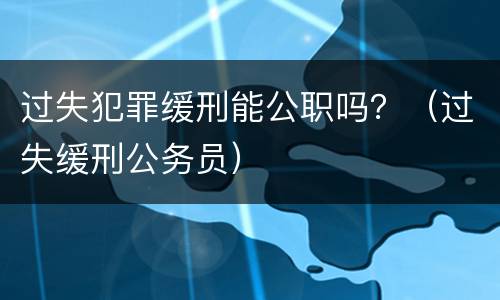 过失犯罪缓刑能公职吗？（过失缓刑公务员）