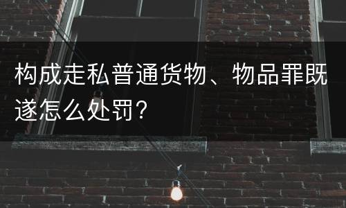 构成走私普通货物、物品罪既遂怎么处罚?