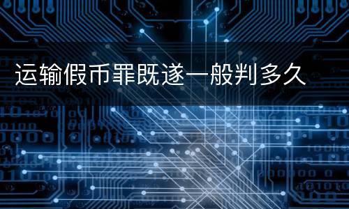运输假币罪既遂一般判多久