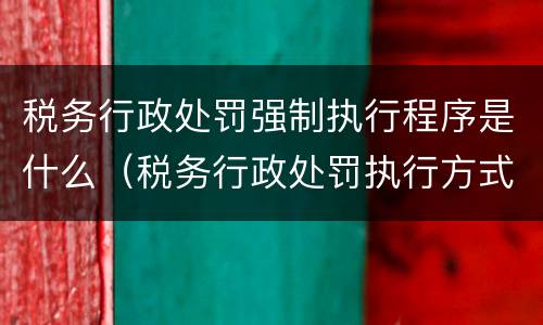 税务行政处罚强制执行程序是什么（税务行政处罚执行方式）