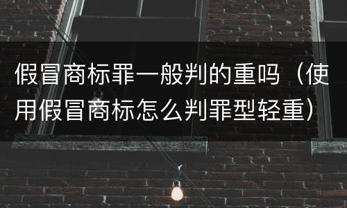 假冒商标罪一般判的重吗（使用假冒商标怎么判罪型轻重）