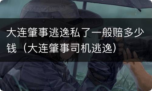 大连肇事逃逸私了一般赔多少钱（大连肇事司机逃逸）