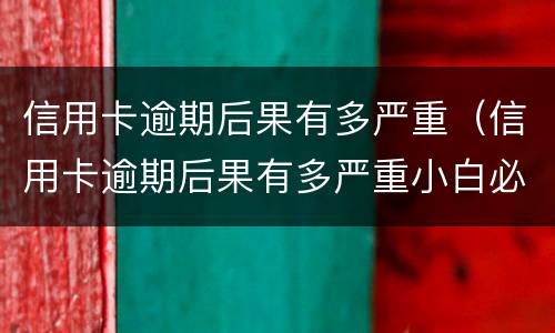 信用卡逾期后果有多严重（信用卡逾期后果有多严重小白必）