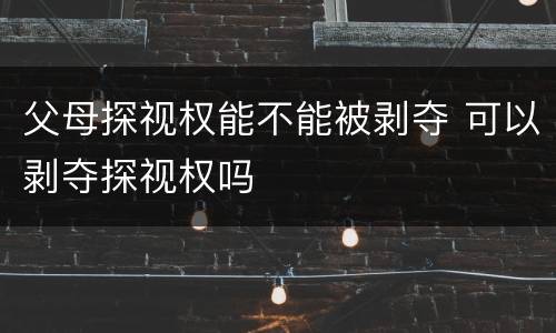 父母探视权能不能被剥夺 可以剥夺探视权吗